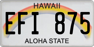 HI license plate EFI875