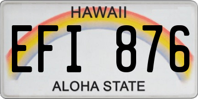 HI license plate EFI876