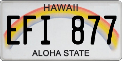 HI license plate EFI877