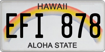 HI license plate EFI878