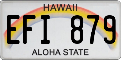 HI license plate EFI879