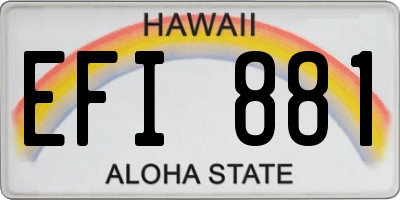 HI license plate EFI881