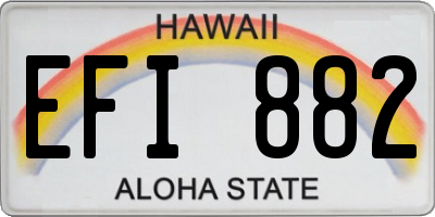 HI license plate EFI882