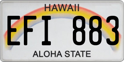 HI license plate EFI883