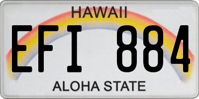 HI license plate EFI884