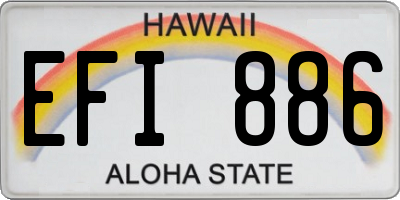 HI license plate EFI886