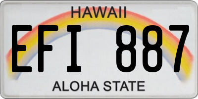 HI license plate EFI887