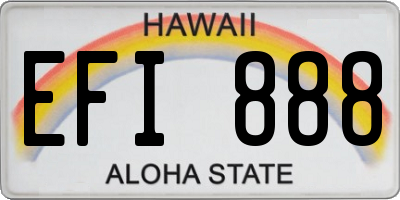 HI license plate EFI888