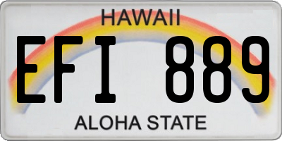 HI license plate EFI889