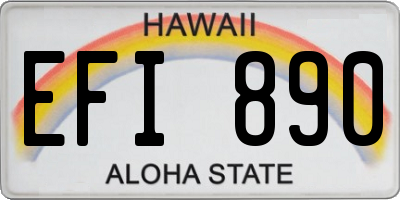 HI license plate EFI890