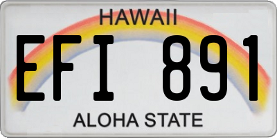 HI license plate EFI891