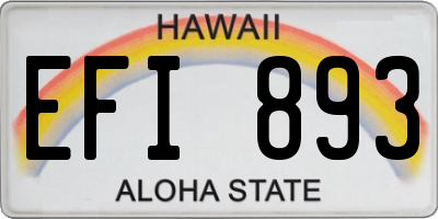 HI license plate EFI893