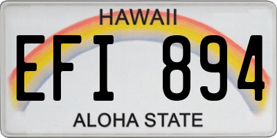 HI license plate EFI894