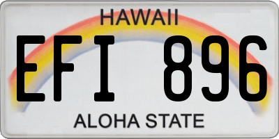 HI license plate EFI896