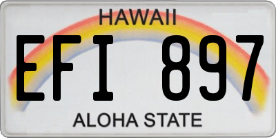 HI license plate EFI897