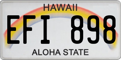 HI license plate EFI898