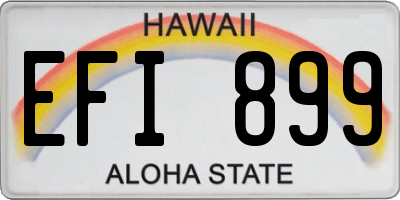 HI license plate EFI899