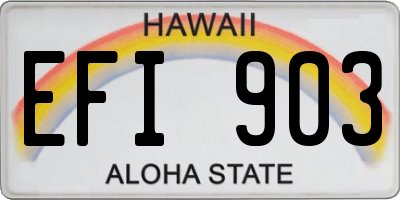 HI license plate EFI903