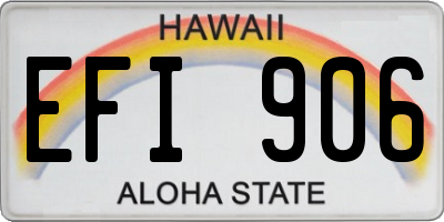 HI license plate EFI906