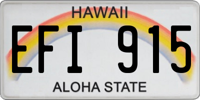 HI license plate EFI915