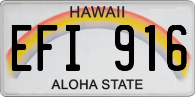 HI license plate EFI916