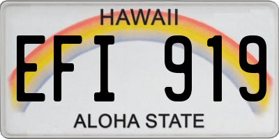 HI license plate EFI919