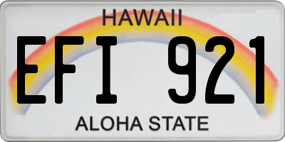 HI license plate EFI921
