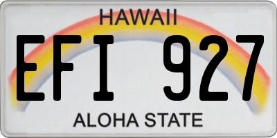 HI license plate EFI927