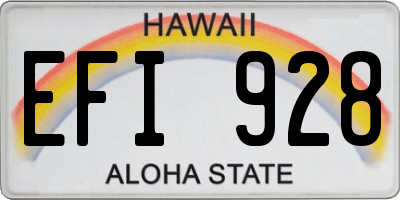 HI license plate EFI928