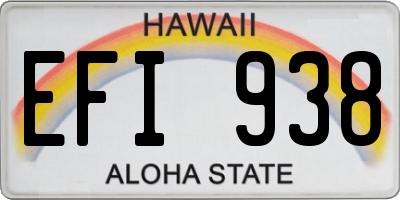 HI license plate EFI938