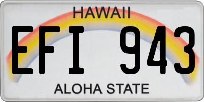 HI license plate EFI943
