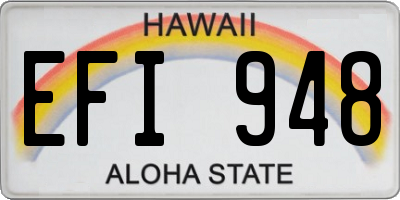 HI license plate EFI948
