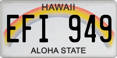 HI license plate EFI949