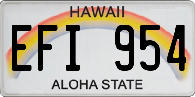 HI license plate EFI954