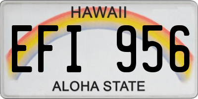 HI license plate EFI956