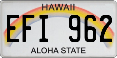 HI license plate EFI962