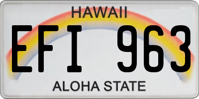 HI license plate EFI963