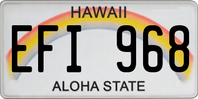 HI license plate EFI968