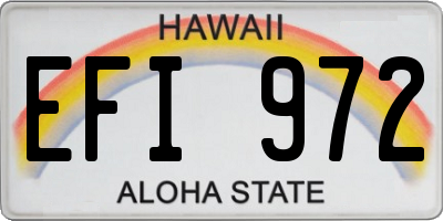 HI license plate EFI972