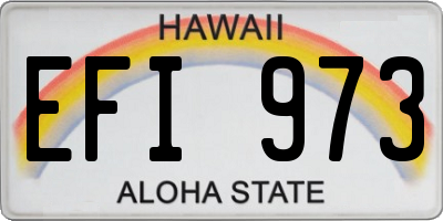 HI license plate EFI973