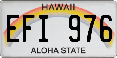 HI license plate EFI976