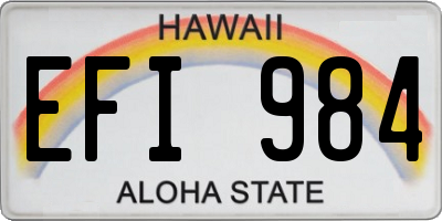 HI license plate EFI984