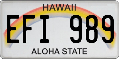 HI license plate EFI989
