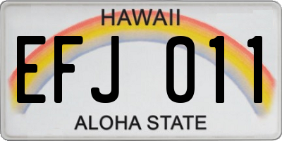 HI license plate EFJ011