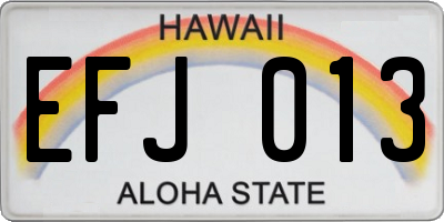 HI license plate EFJ013