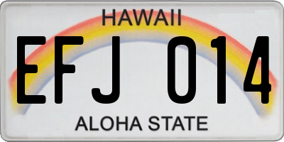HI license plate EFJ014