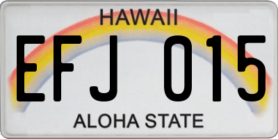 HI license plate EFJ015