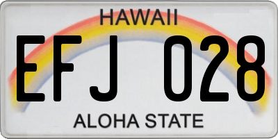 HI license plate EFJ028