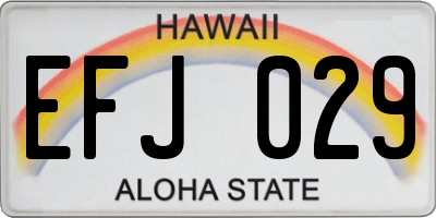 HI license plate EFJ029