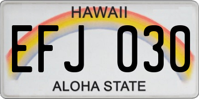 HI license plate EFJ030
